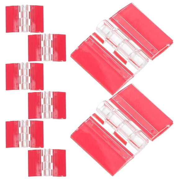 LABRIMP 8Pcs Self Adhesive Acrylic Hinges for Display Case Door and Drawer with Durable Transparent Design