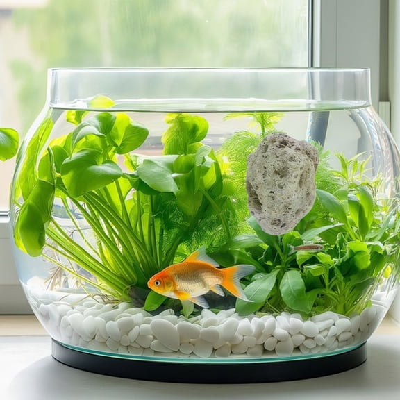 LABRIMP Fish Tank Floating Decoration, Green Natural Pumice, Mesmerizing Effect, Easy to Reposition, 3Pcs