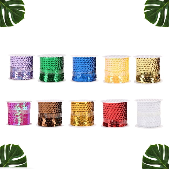 LABRIMP 10pcs Mixed Craft Sequins Round Shape Assorted Color Plastic for Party Supplies