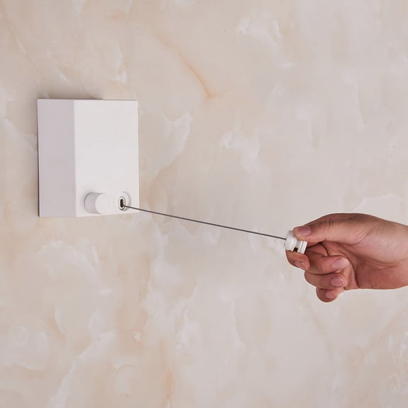 LABRIMP Laundry Hanging Rope Retractable for Indoor Outdoor Use 1Pack 8.5*6*12cm White