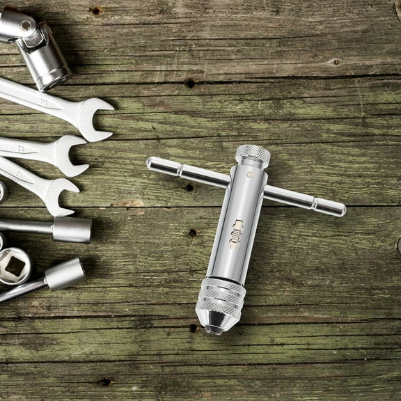 LABRIMP Steel T-Handle Tap Wrench with Ratcheting Mechanism for Mechanics and DIY Enthusiasts 1Pcs 4.4X1X0.9In