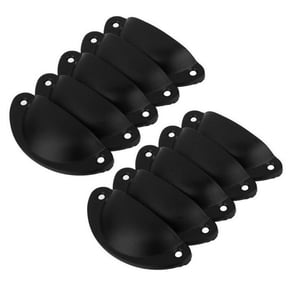 LABRIMP 10-Pack Black Semicircle Iron Drawer Pulls Knobs for Vanity Cabinet Handles
