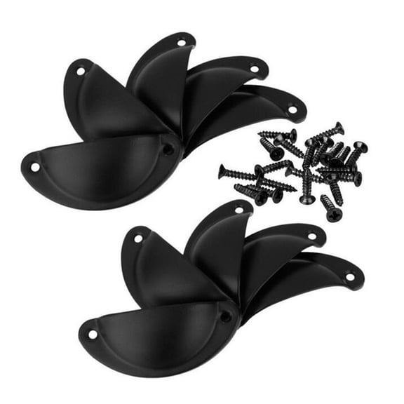 LABRIMP 10-Pack Black Semicircle Iron Drawer Pulls Knobs for Vanity Cabinet Handles