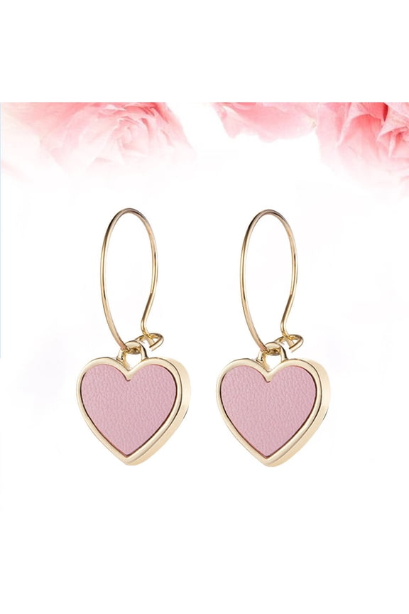 1 Pair Heart Shaped Dangle Earrings Cute Heart Earring for Dancing Party