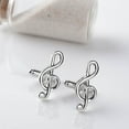 thumbnail image 1 of LABSERRON 1 Pair Musical Note Cufflinks Alloy Shirt Sleeve Button Covers For Men Everyday Wear present Silver 3.5x0.7x0.7in, 1 of 8