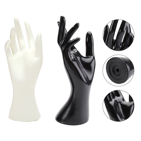 LABSERRON 2-Piece 3D Jewelry Display Hand Set for Desktop, Stylish Hand-Shaped Organizer for and Bracelets