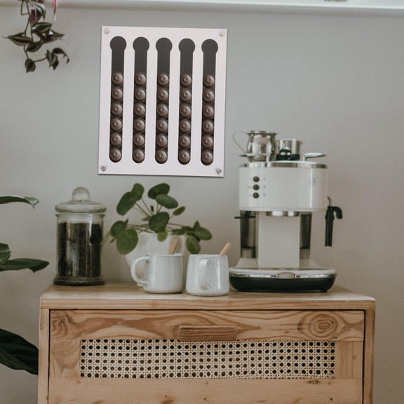 LABSERRON Black Acrylic Coffee Capsules Holder for Shop Use Space Saving Practical Storage Rack