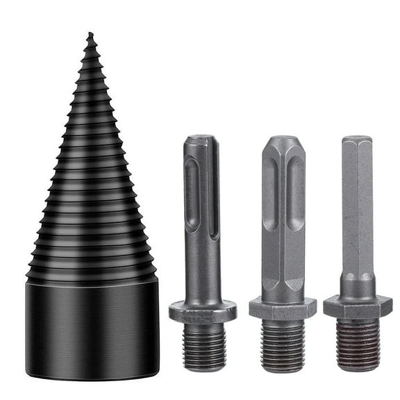 LABSERRON 1 Set Cone Drill Bit for Wood Splitting Steel Firewood Chopper Power Tool
