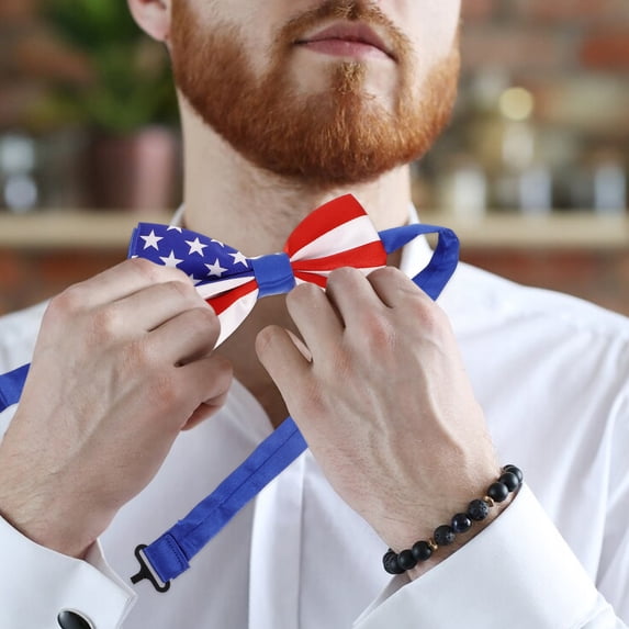 LABSERRON 1 Set Independence Day Bow Tie and Strap Clip Theme Parties in Assorted Color