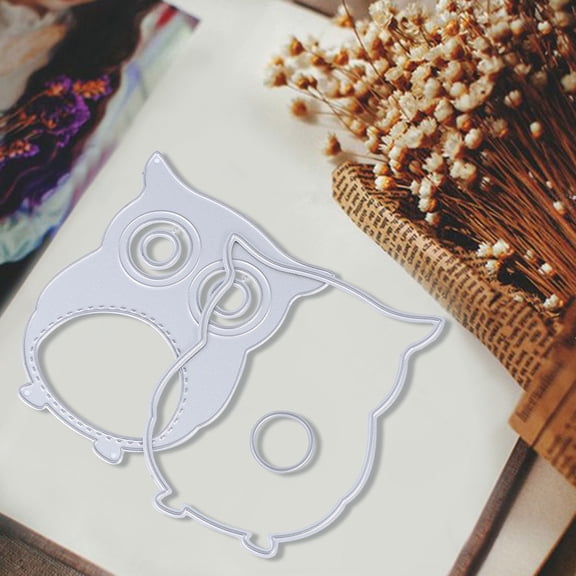 LABSERRON 1 Set Owl Cut Stencils Carbon Steel Silver Paper Crafting for Home Use