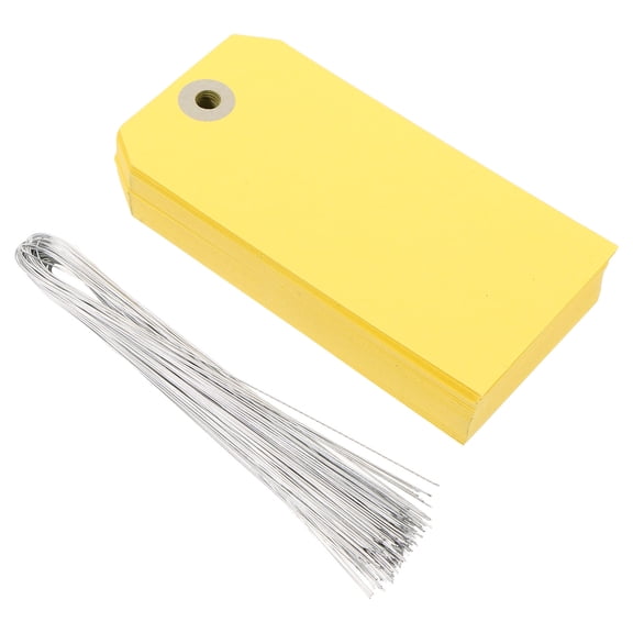 LABSERRON 100Pcs Blank Manila Tags with Wire Tie for Easy Labeling and Clear Identification