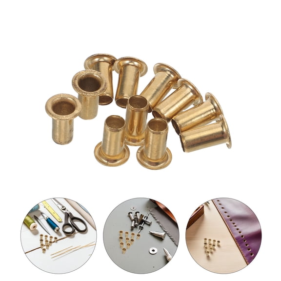 LABSERRON Golden Copper Hollow Rivets Durable for DIY Handbags and Belts 100Pcs