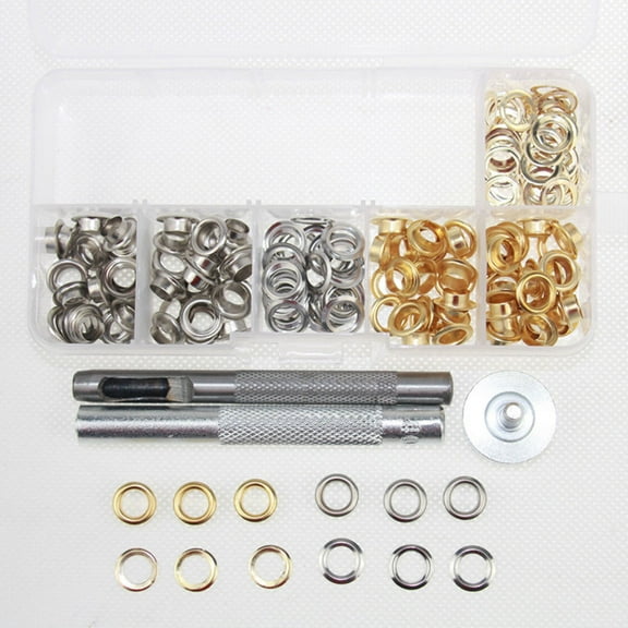 LABSERRON 100Pcs Metal Eyelet Grommets Kit for Diy Projects and Cloth Reinforcement