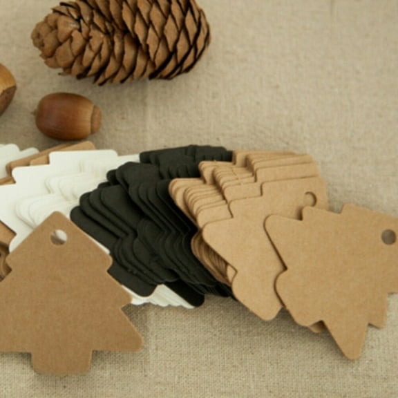 LABSERRON 100Pcs Paper Tree Tags Kraft Paper Vintage Blank Name Tag For Diy Projects And Scrapbook Decoration