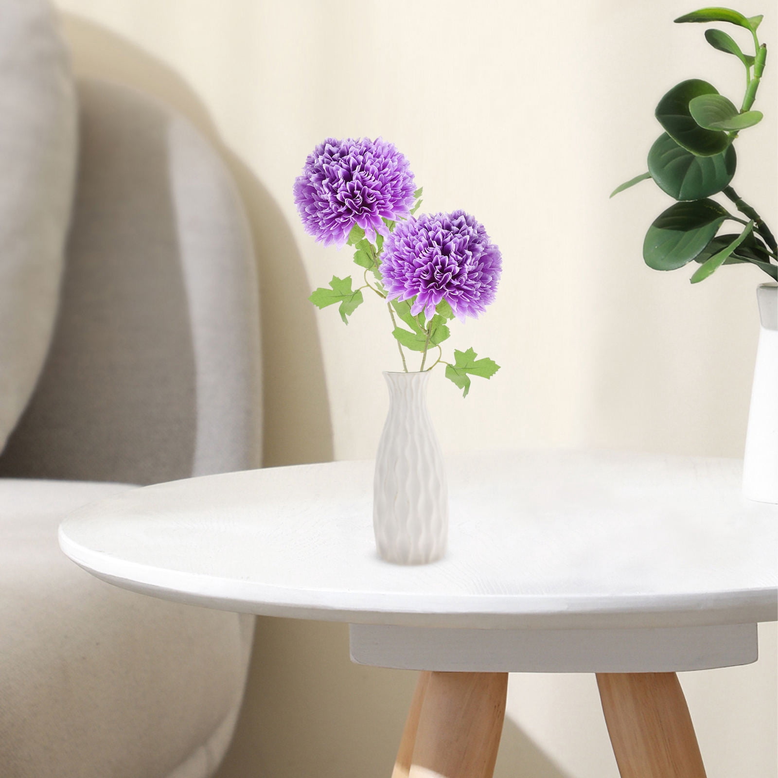 LABSERRON 10Pcs Artificial Flowers Fake Purple Silk Decorative Bloom Plant For Wedding Home 22.01X4.32X4.32in