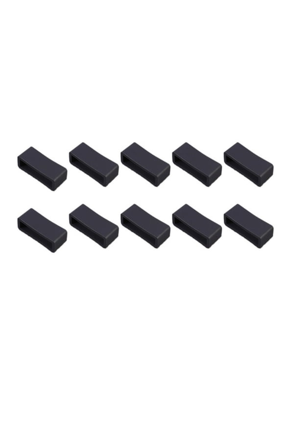10Pcs Black Silicone Watch Strap Ring for Wristwatches Daily Use Replacement Loops