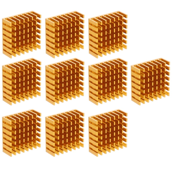 LABSERRON 10Pcs Golden Aluminum Heat Sink for CPU GPU Ic Chip Cooling with Corrosion Resistance