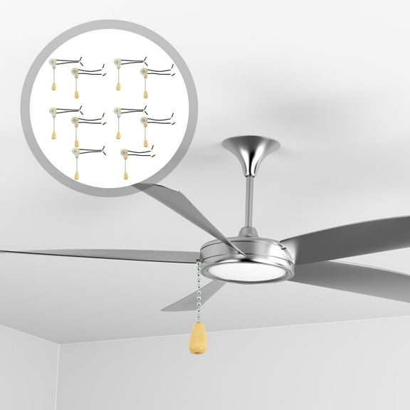 LABSERRON 10Pcs Lamp Pull Cord Wooden for Ceiling Simple Design