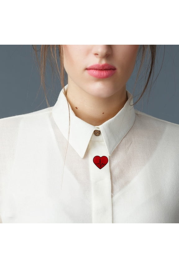 10Pcs Red Heart Lapel Pin Zinc Alloy Valentines Day Enamel Pins Simple and Elegant Design For Nurse Doctor