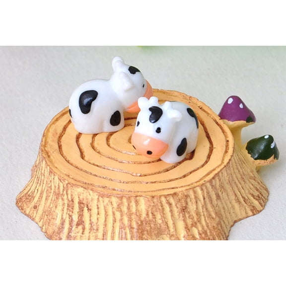 LABSERRON 10Pcs Resin Cows in Miniature Size for Hobbyists and
