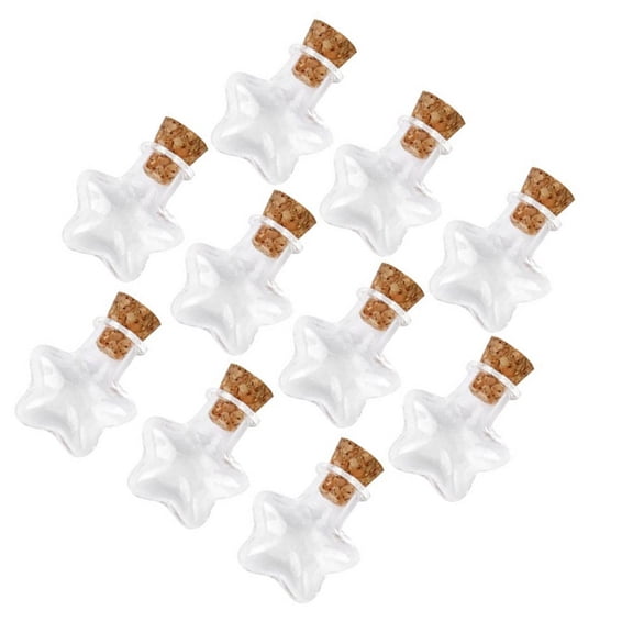 LABSERRON 10Set Glass Mini Wish Bottle for Craft Enthusiasts and Friends Ideal for