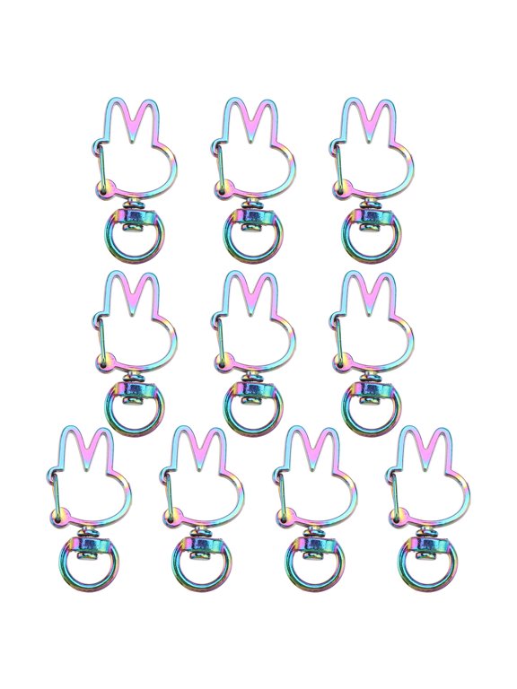 10Pcs Multi Color Rabbit Key Ring Durable Keychain Bag Pendant Decor