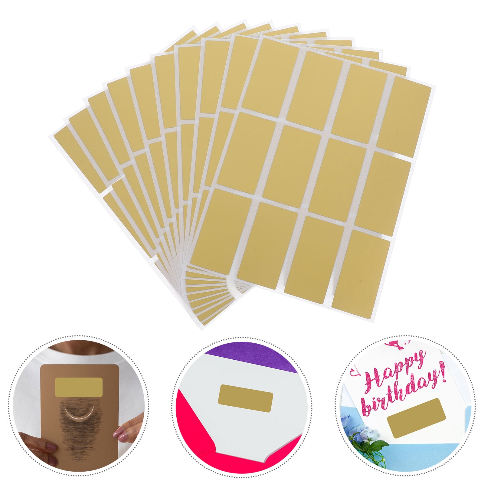 LABSERRON 120 Pieces Golden Rectangular Scratch Off Labels For Party ...