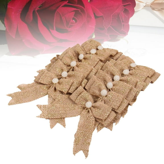 LABSERRON 12Pcs Burlap Bows for Tree and Wreath Decorations