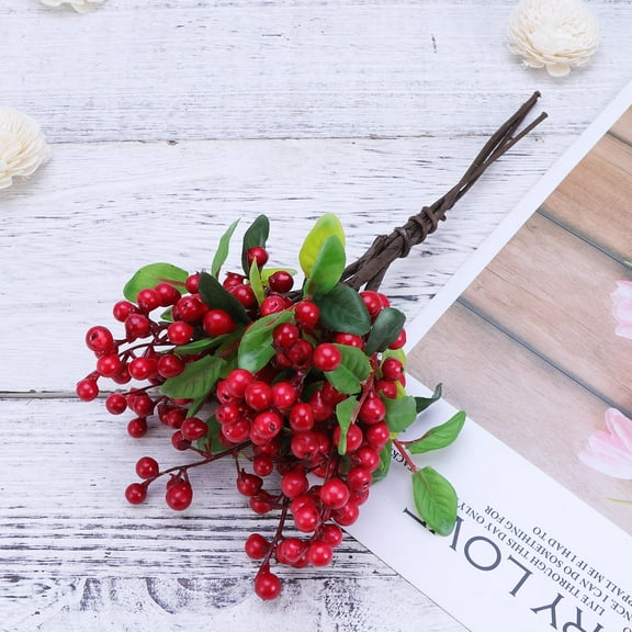 LABSERRON 12Pcs Fake Berry Decorative Artificial Fruits Round Shape for Holiday Event and Wedding Home Decor