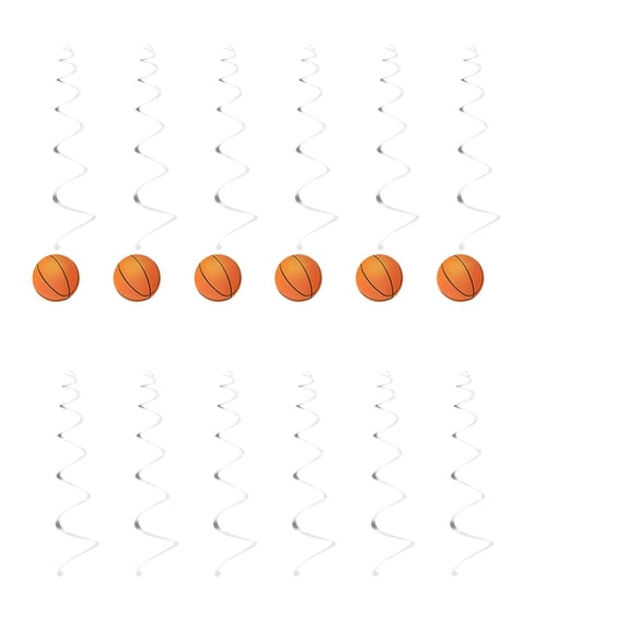 LABSERRON 12Pcs Hanging Swirls for Basketball Themed Party Favors and Family Gatherings in Multi Color