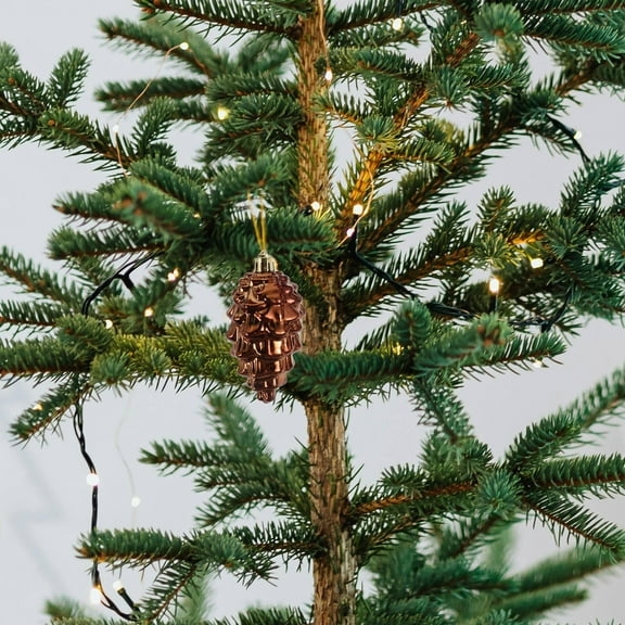 LABSERRON 12Pcs Premium Decor Christmas Tree Hanging Ornaments Copper And Bronze Electroplated Pine Cone Balls