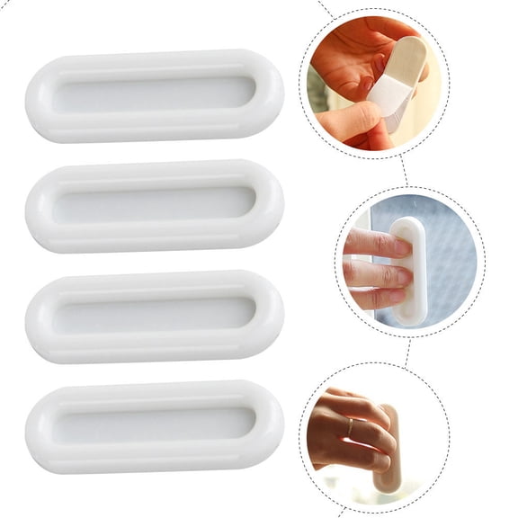LABSERRON 12Pcs White Plastic Door Handle for Sliding Door Use 7.5X0.98X0.39In