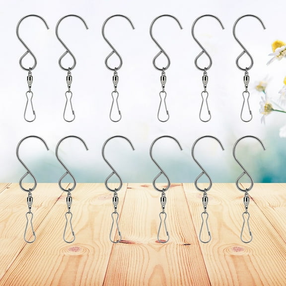 LABSERRON 16Pack S Bearing Hook 9.00X4.00X0.50CM Stainless Steel Swivel S Hooks for Kitchen Hanging Plants