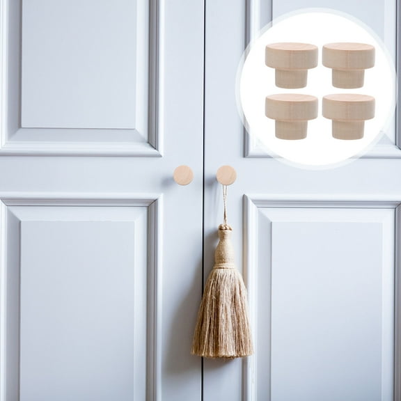 LABSERRON Furniture Wooden Pulls Light Brown 16Pcs 1.6In Diameter