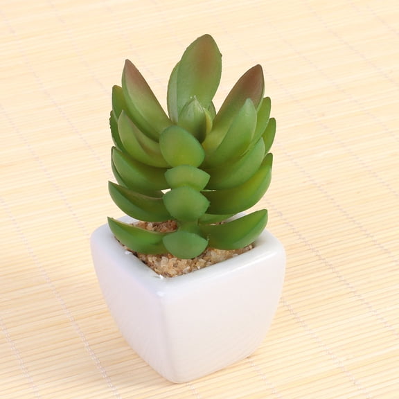 LABSERRON 1Pack 2.36 * 2.36 * 3.15 Inch Green Artificial Succulents Cubic Shape PVC for Home Balcony Garden Decorative
