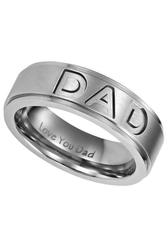 1Pack Dad Rings for Men Thanksgiving present Durable Design Silver Ring
