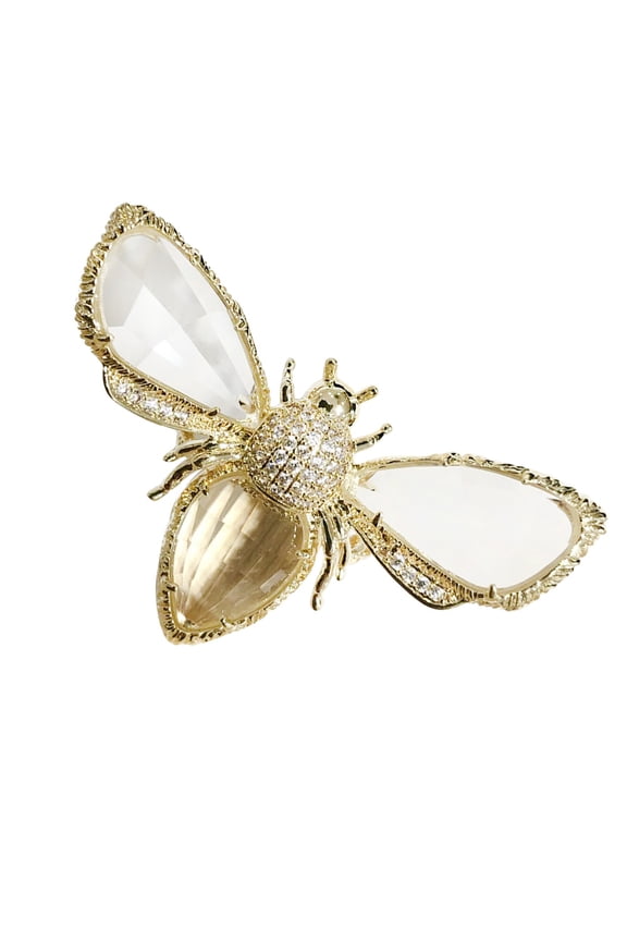 1Pack Fashion Bee Accessories Golden Rings for Women Vacation and Holiday Styling