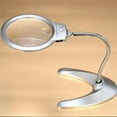 thumbnail image 1 of LABSERRON 1Pack Led Desk Lamp With Magnifier For Office Use In Silver Acrylic Metal, 1 of 8