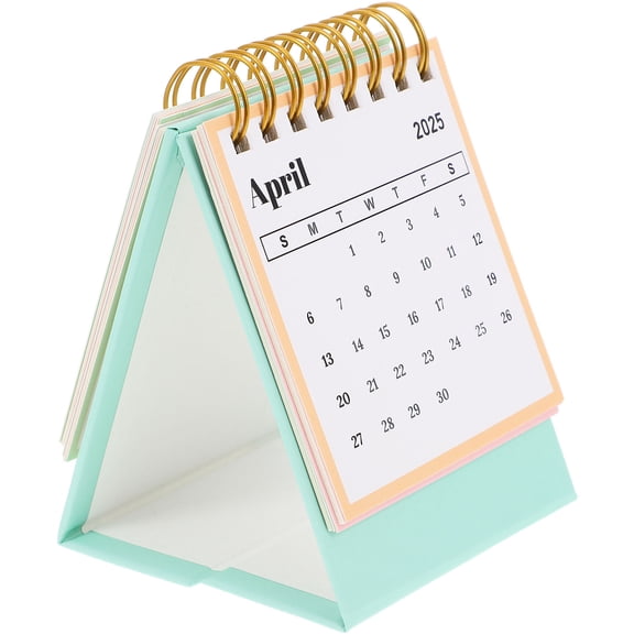 LABSERRON cate English Month Desktop Calendar in Green for Convenient Date Tracking