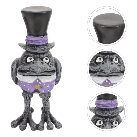 LABSERRON 1Pack Resin Crow Ornament Yard Decoration Cartoon for Home and Garden