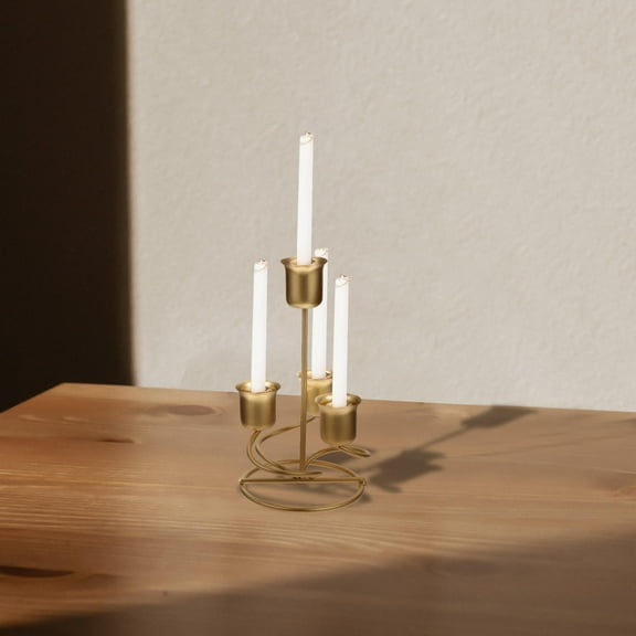 LABSERRON 1Pack Rustic Iron Candle Holder for Home Decor Elegant Design 8X3.9In