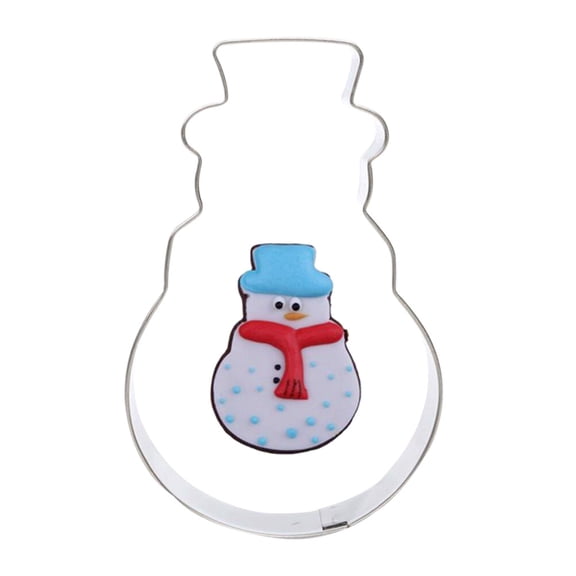 LABSERRON 1Pack Stainless Steel Snowman Cookie Molds for Baking and DIY Projects