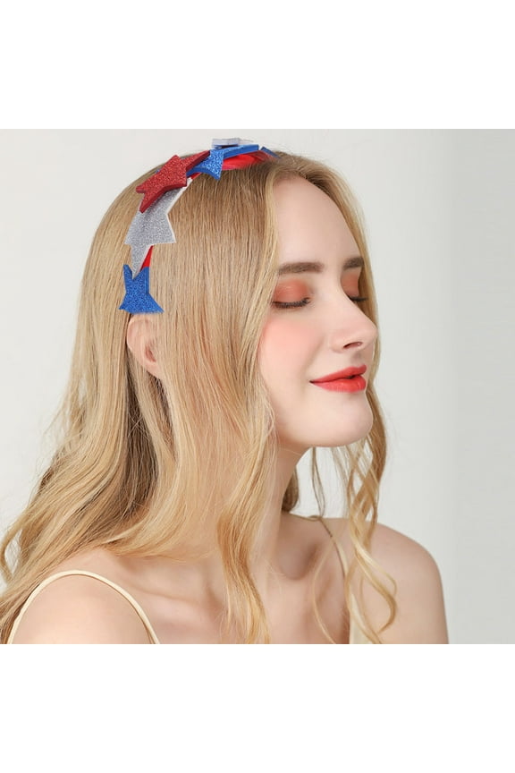 1Pack USA Themed Accessories Headbands Assorted Color EVA for Parties and Independence Day Decorations