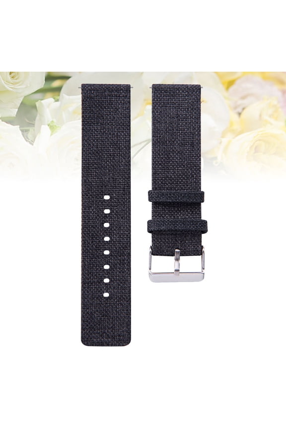 Black Nylon Watch Band for Smartwatch with Material and Fine Craftsmanship, 1 Piece Replacement Strap