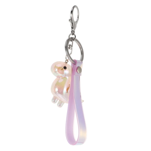 LABSERRON 1Pc Dinosaur Key Ring Metal Acrylic Pu Bag Pendant Creative Animal Keychain For Backpack