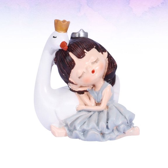 LABSERRON Miniature Swan Figurine - Elegant Cake Topper and Decorative Home Office Accessory for Girls