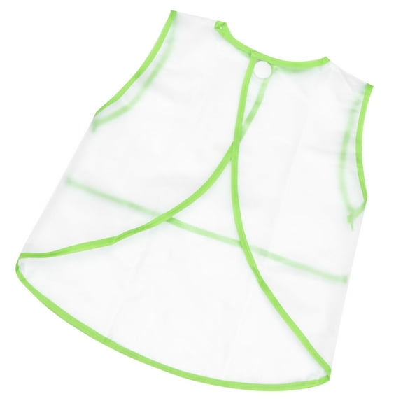 LABSERRON 1Pc Painting Smock for Kids Toddler Smock for Painting Waterproof PVC Green Transparent 50x45cm