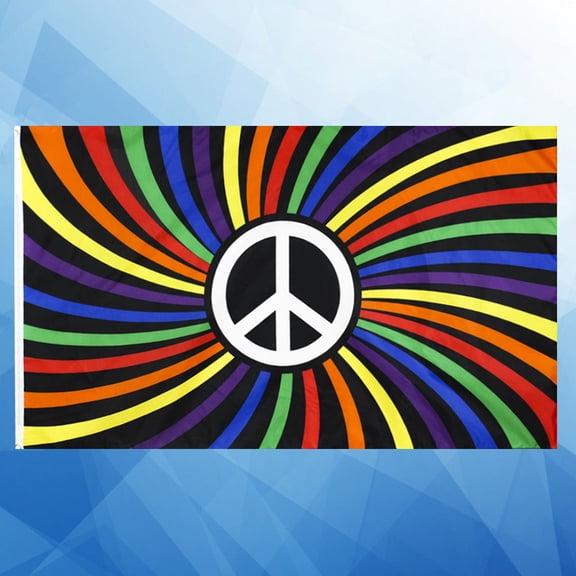 LABSERRON 1Pcs 150x90cm Polyester Rainbow Flag for Peace and Decor