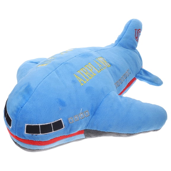LABSERRON 1Pcs Airplane Shaped Plush Toy for Kids Bedtime Companion Blue PP Cotton 15.7x13.8x3.9in