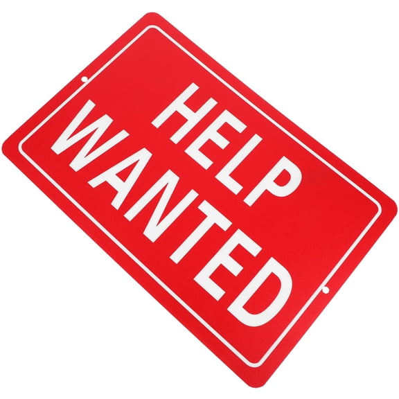 LABSERRON 1Pcs Business Sign for Office Red PVC Recruitment Hanging Door Signs 11.8x7.9in